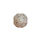 Ivory Scroll Decorative Ball top view showing raised floral sunburst medallion centrepiece surrounded by carved acanthus leaf detail
