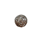 Gold Baroque Scroll Decorative Ball front view showing deeply carved antique gold scrolling acanthus leaf and floral motifs