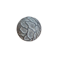 Silver Crackle Stone Decorative Ball front view showing rough-textured antiqued silver surface with deep charcoal crackle line panel pattern