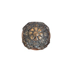 Nordic Baroque Decorative Ball Bronze — top-down view showing ornate floral medallion with radiating petal and scrollwork detail across dark bronze and aged gold resin surface