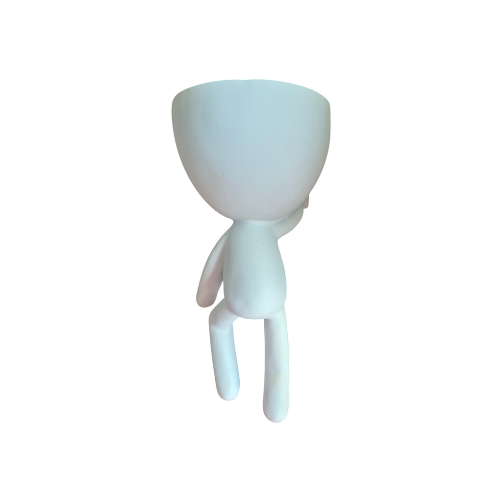 White wall-mounted Egghead Planter, front view
