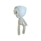 White wall-mounted Egghead Planter, back view