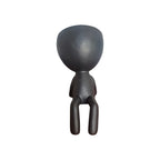 Black laid-back Egghead Planter, front view