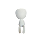 White laid-back Egghead Planter, front view