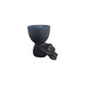 Small black Quiet Egghead Planter, front view
