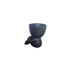 Small black Quiet Egghead Planter, seated view