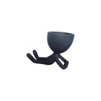 Black lying-down Egghead Planter, front view
