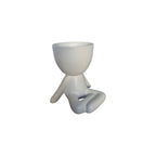 Small white Calm Egghead Planter, front view