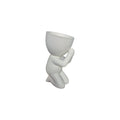 White Faithful Egghead Planter, front view