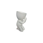 White Faithful Egghead Planter, front view