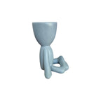 Sage large laid-back yoga Egghead Planter, side view