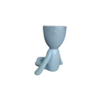 Sage large laid-back yoga Egghead Planter, seated view