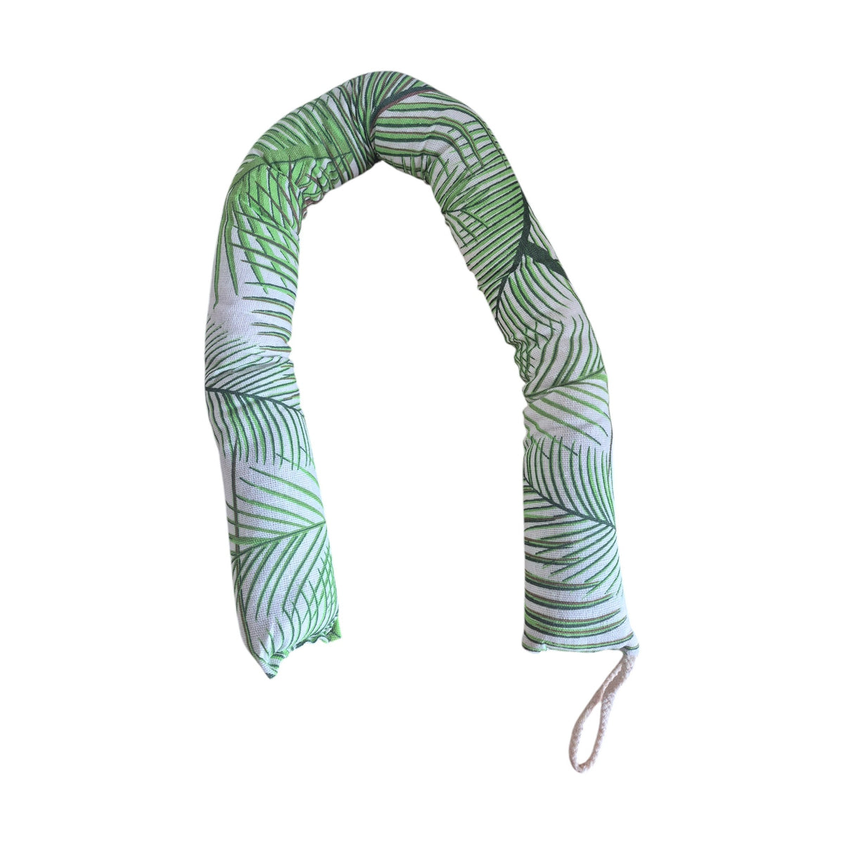 Palm Leaves Draught Stopper 82cm folded to show green palm leaf pattern
