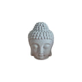 Back view of white Buddha head oil burner showing tealight opening and ventilation holes
