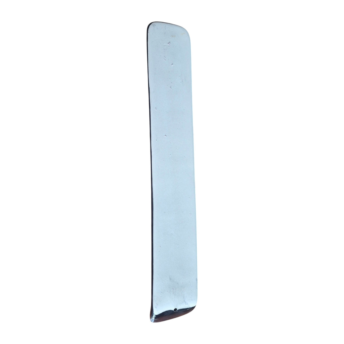 Side view of rainbow chakra ceramic incense holder showing curved tray and incense stick hole