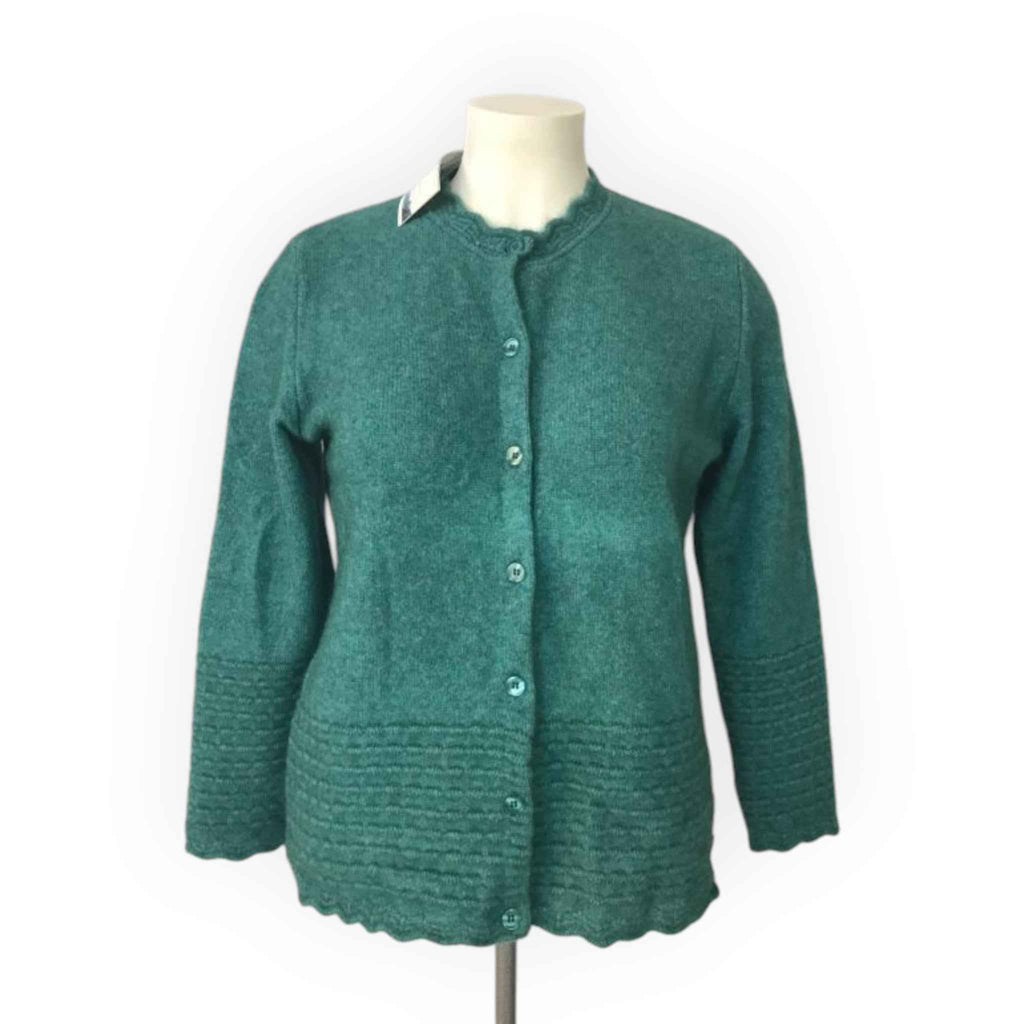 Koru Ladies Cable & Bauble Cardigan - Lagoon