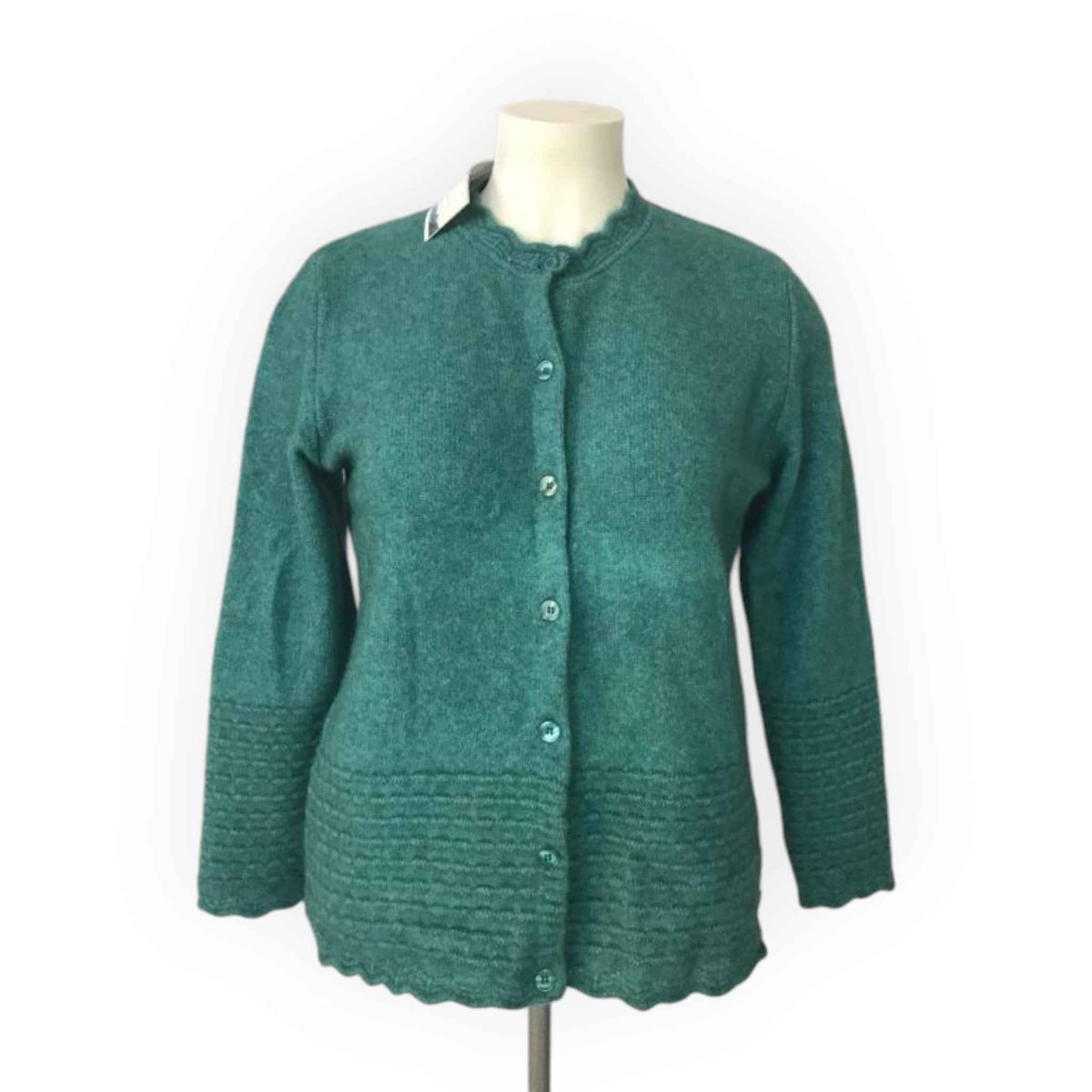 Koru Ladies Cable & Bauble Cardigan - Lagoon