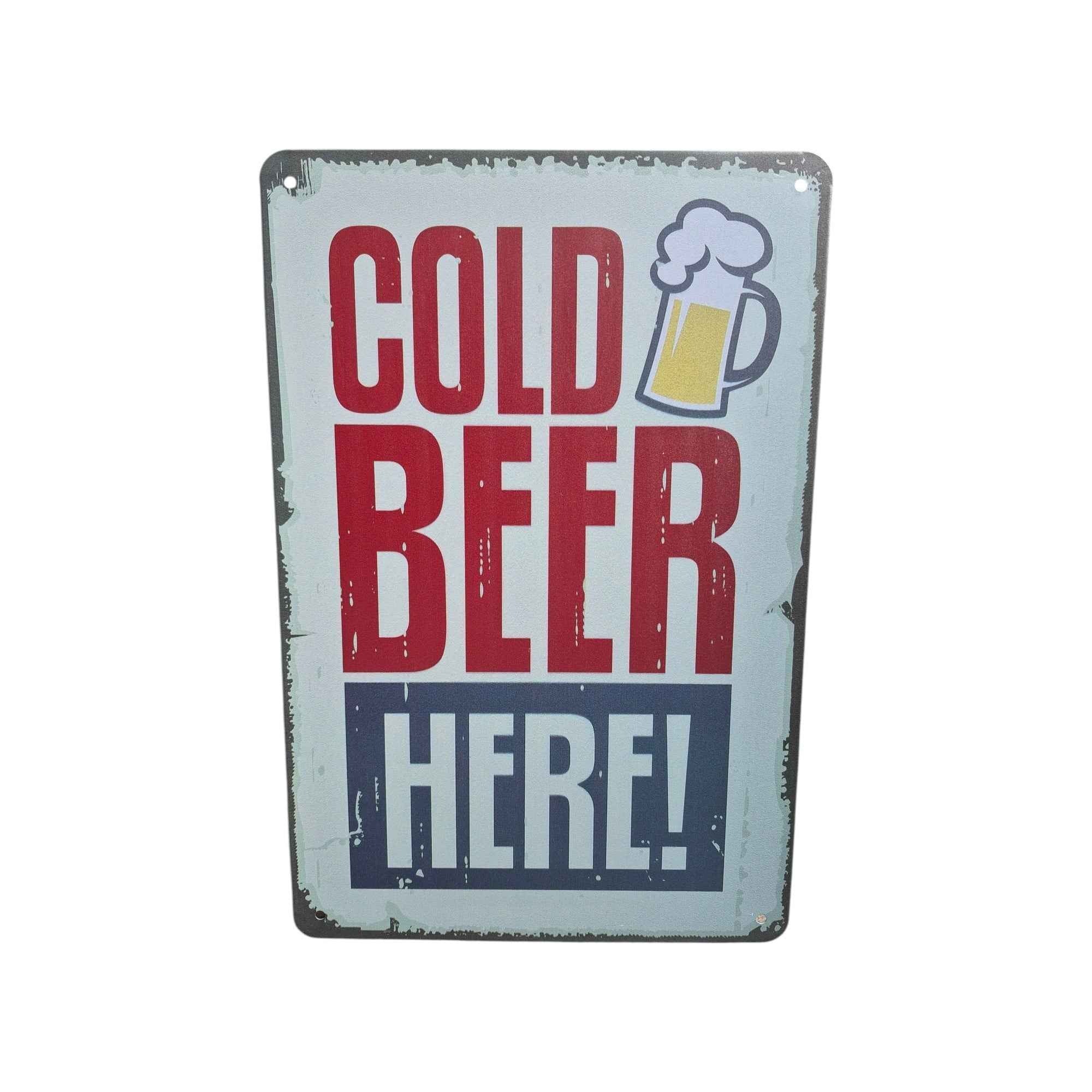 Cold Beer Here! Metal Sign