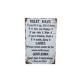 Toilet Rules Metal Sign