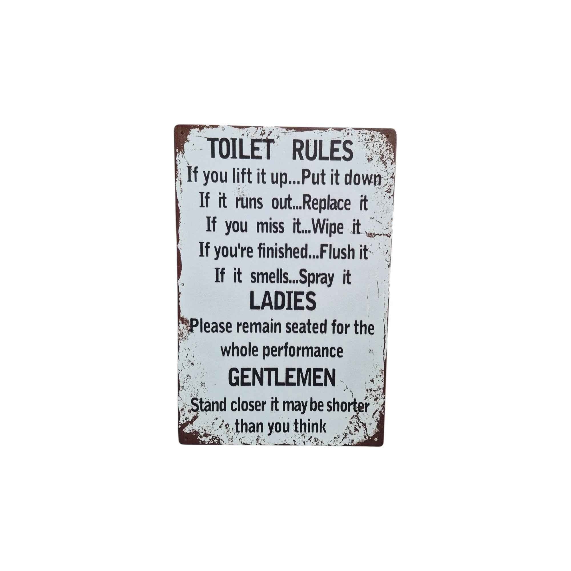 Toilet Rules Metal Sign