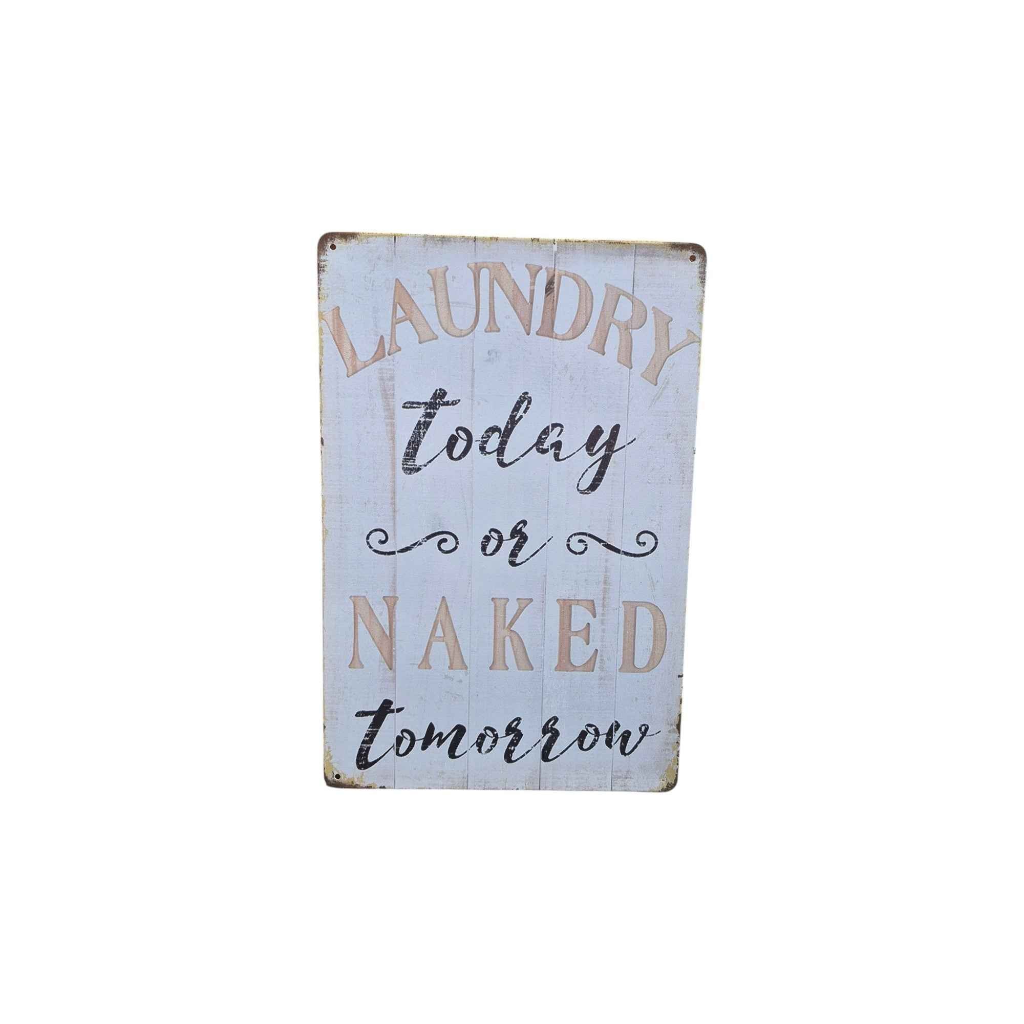 Laundry Today or Naked Tomorrow Metal Sign