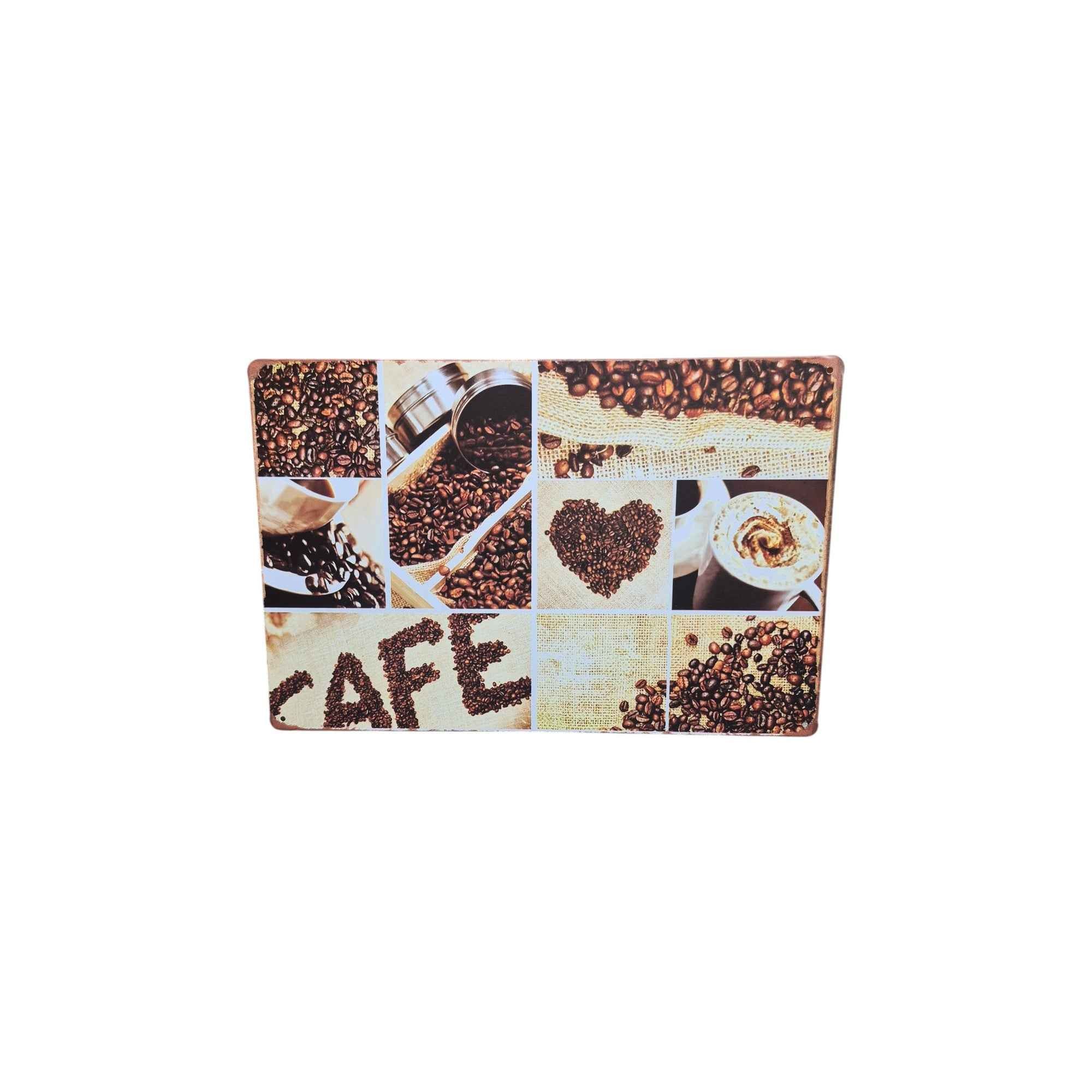 Café – Coffee Bean Photo Collage Metal Sign