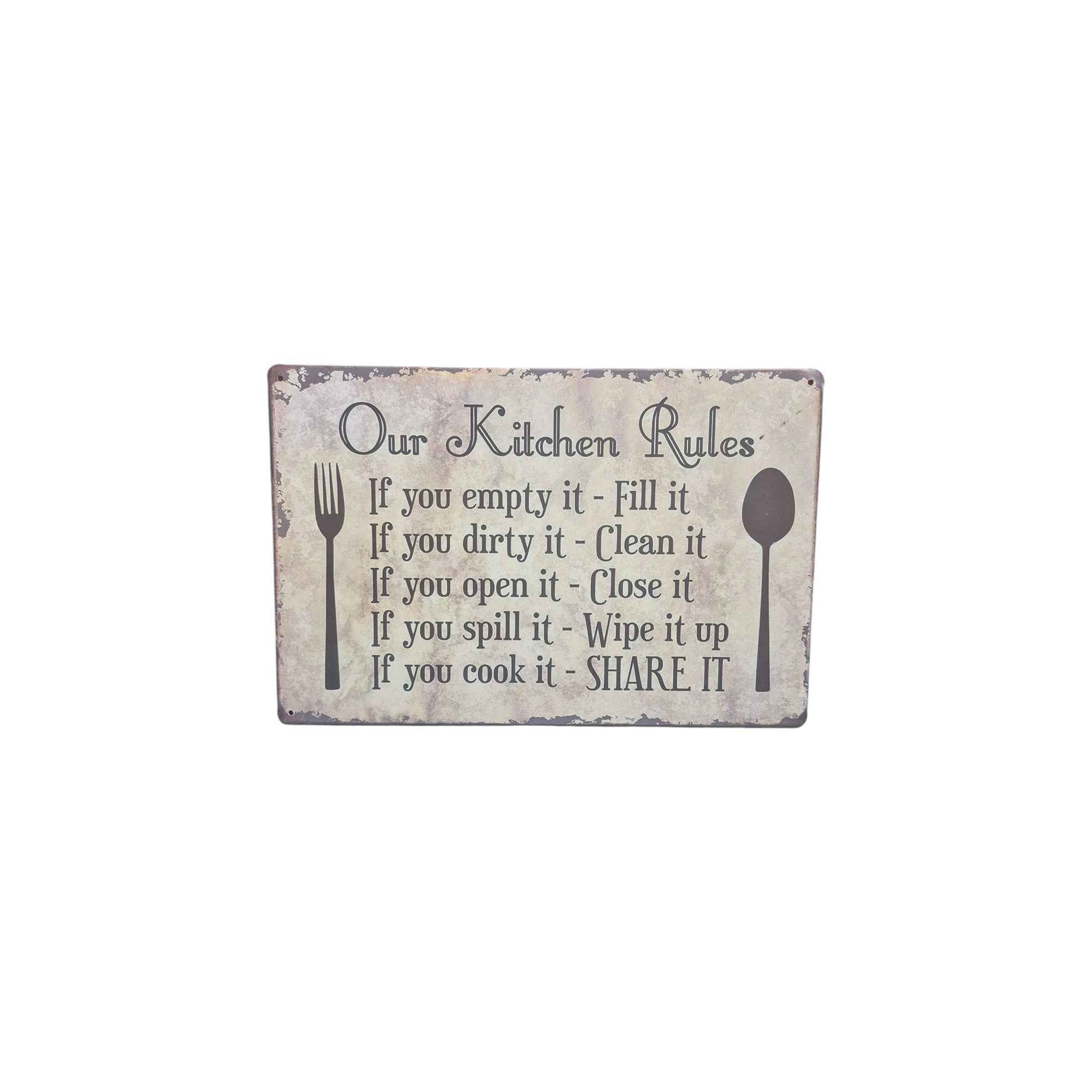 Our Kitchen Rules Metal Sign