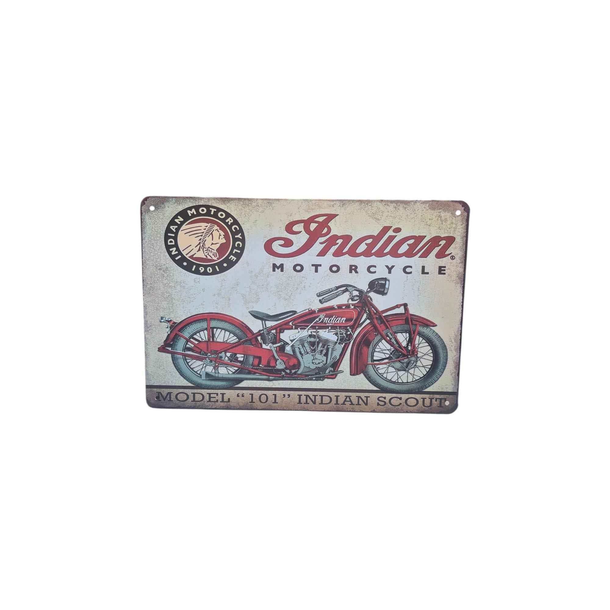 Indian Motorcycle – Model 101 Indian Scout Vintage Metal Sign