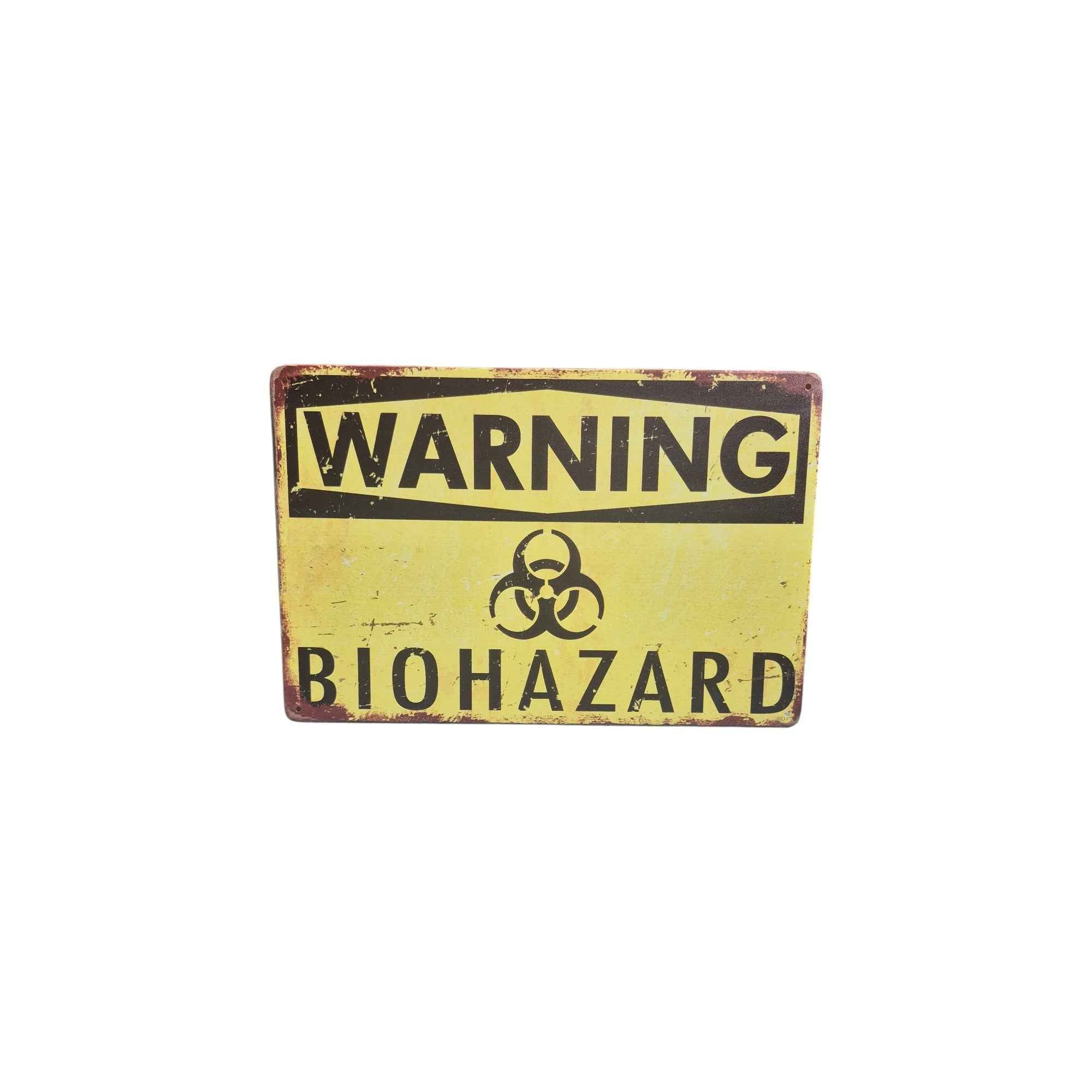 Warning Biohazard Metal Sign