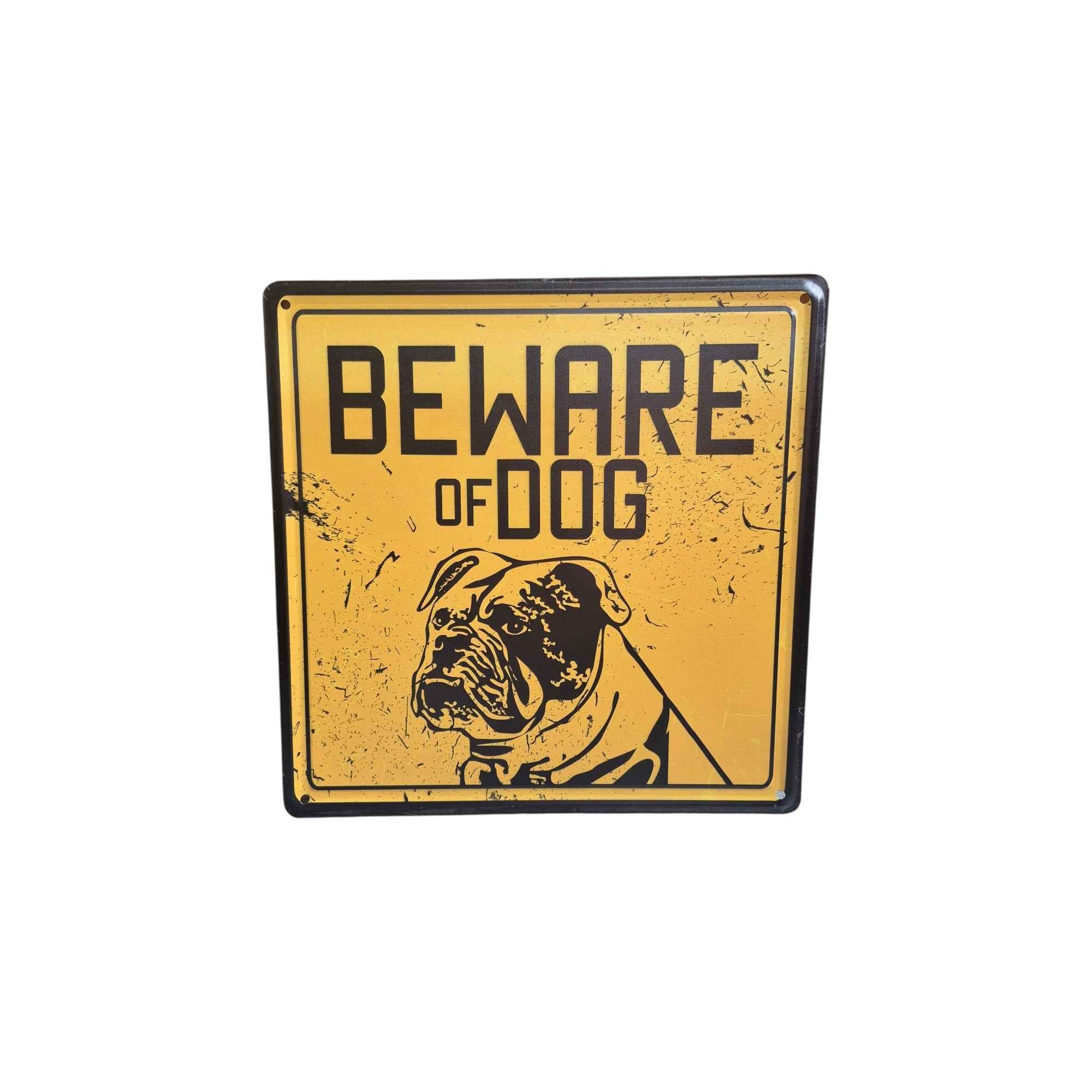 Beware of Dog Metal Sign