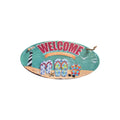 Welcome – Kick Off Your Flip Flops Oval Metal Sign