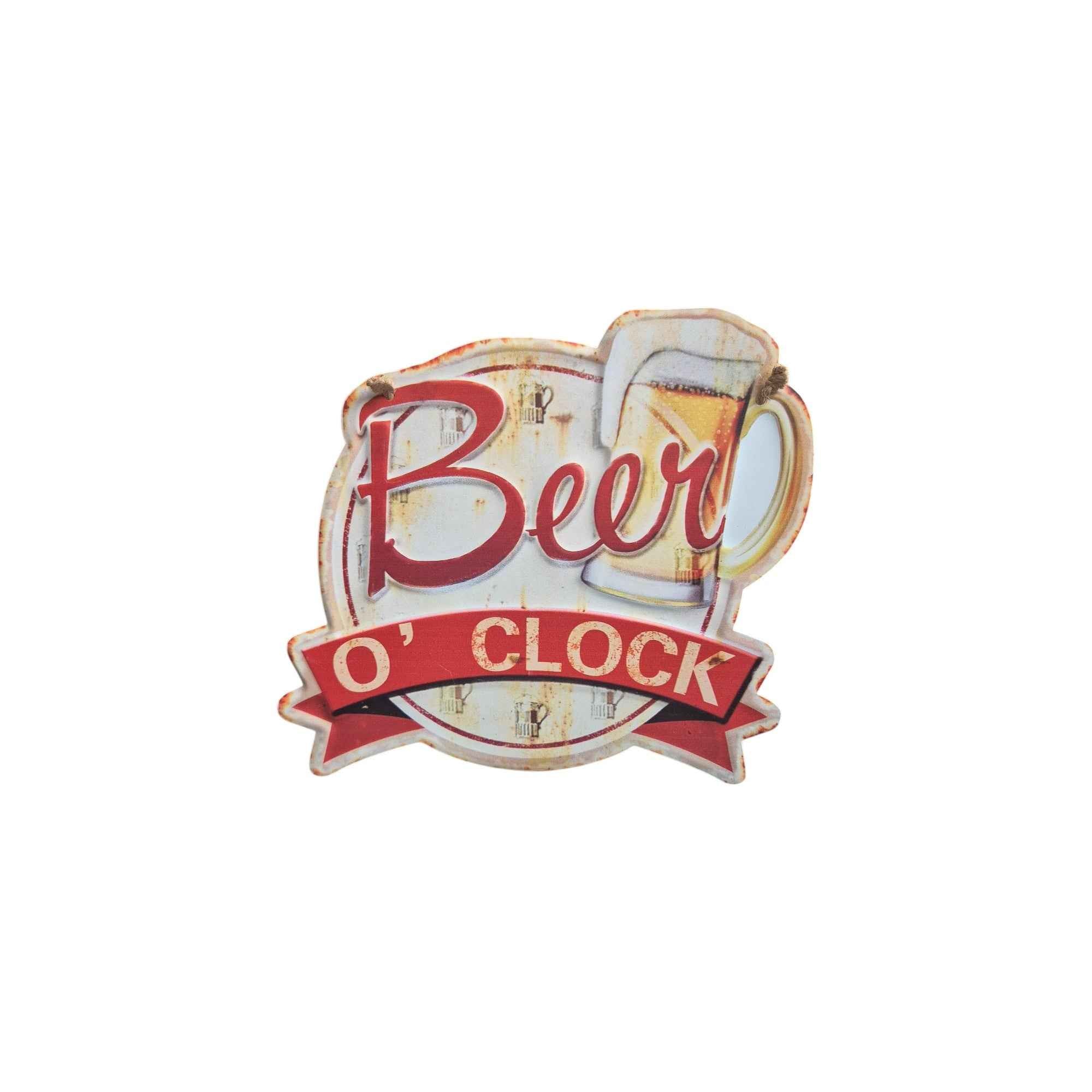 Beer O'Clock Vintage Metal Sign