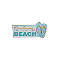 Welcome to the Beach Metal Sign with 3D Flip Flops