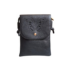 Loren Boyd butterfly laser cut crossbody phone bag featuring intricate butterfly design and compact handbag style. nz