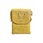 Loren Boyd butterfly laser cut crossbody phone bag with intricate butterfly design and compact handbag style. nz