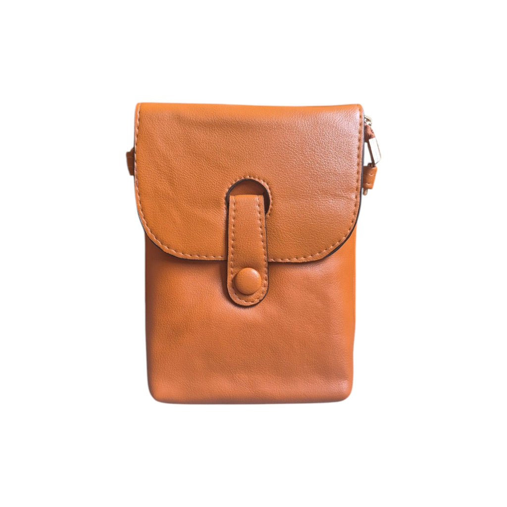 Tab Clasp Crossbody Phone Bag Camel nz