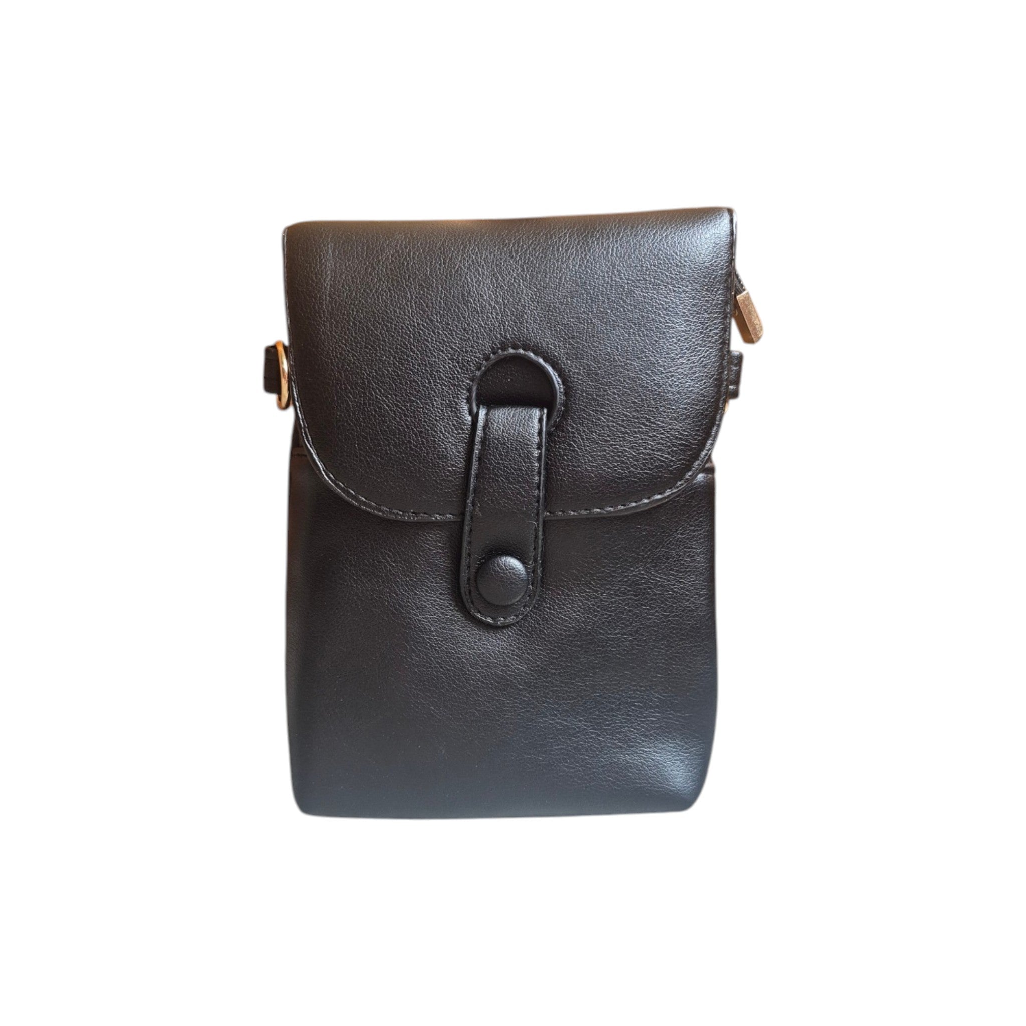 Tab Clasp Crossbody Phone Bag Black nz