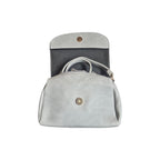 Loren Boyd curved flap crossbody handbag with smooth leather and adjustable strap, stylish accessory for everyday wear. nz