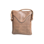 Laser Cut Flap Crossbody Bag Chocolate Brown nz