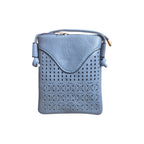 Laser Cut Flap Crossbody Bag Sky Blue nz