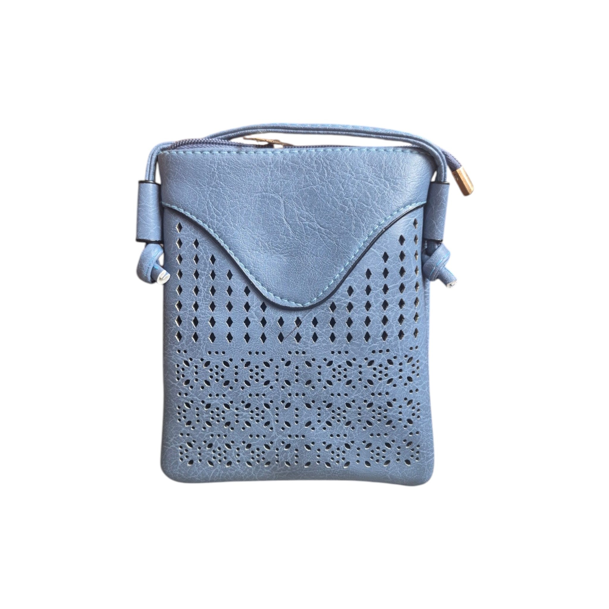 Laser Cut Flap Crossbody Bag Sky Blue nz