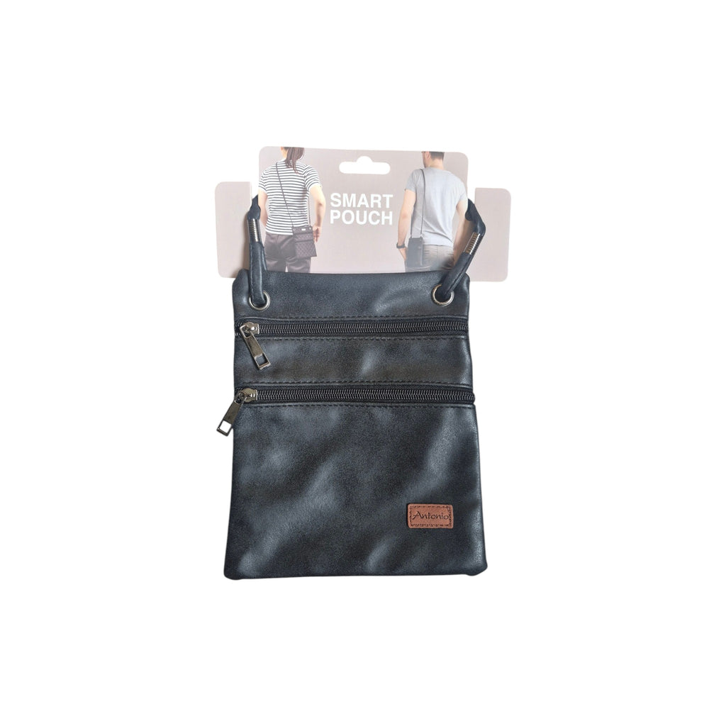 Antonio Smart Pouch crossbody handbag with adjustable strap, featuring sleek design and compact size for everyday use. nz