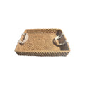 Cement Woven Decorative Tray with Rope Handles nz home styled decor