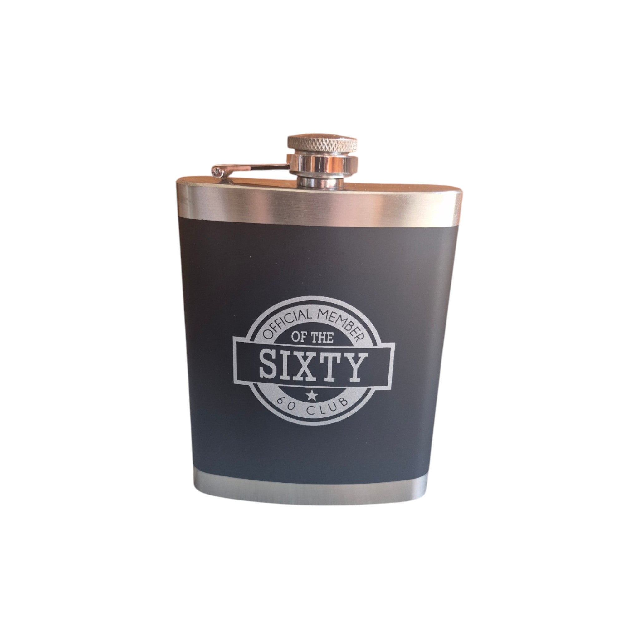 Sixty Club Stainless Hip Flask Stainless Steel 60th Birthday Gift nz