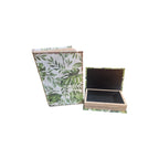Palm Leaf Set of 2 decorative wood Book Storage Boxes Tropical styled home decor
