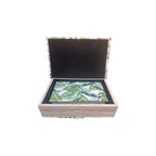 Palm Leaf Set of 2 decorative wood Book Storage Boxes Tropical styled home decor