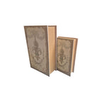 Fleur De Lys Set of 2 decorative Book Storage Boxes home style antique decor nz