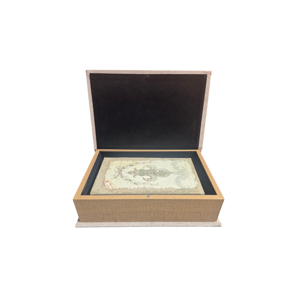 Fleur De Lys Set of 2 decorative Book Storage Boxes home style antique decor nz