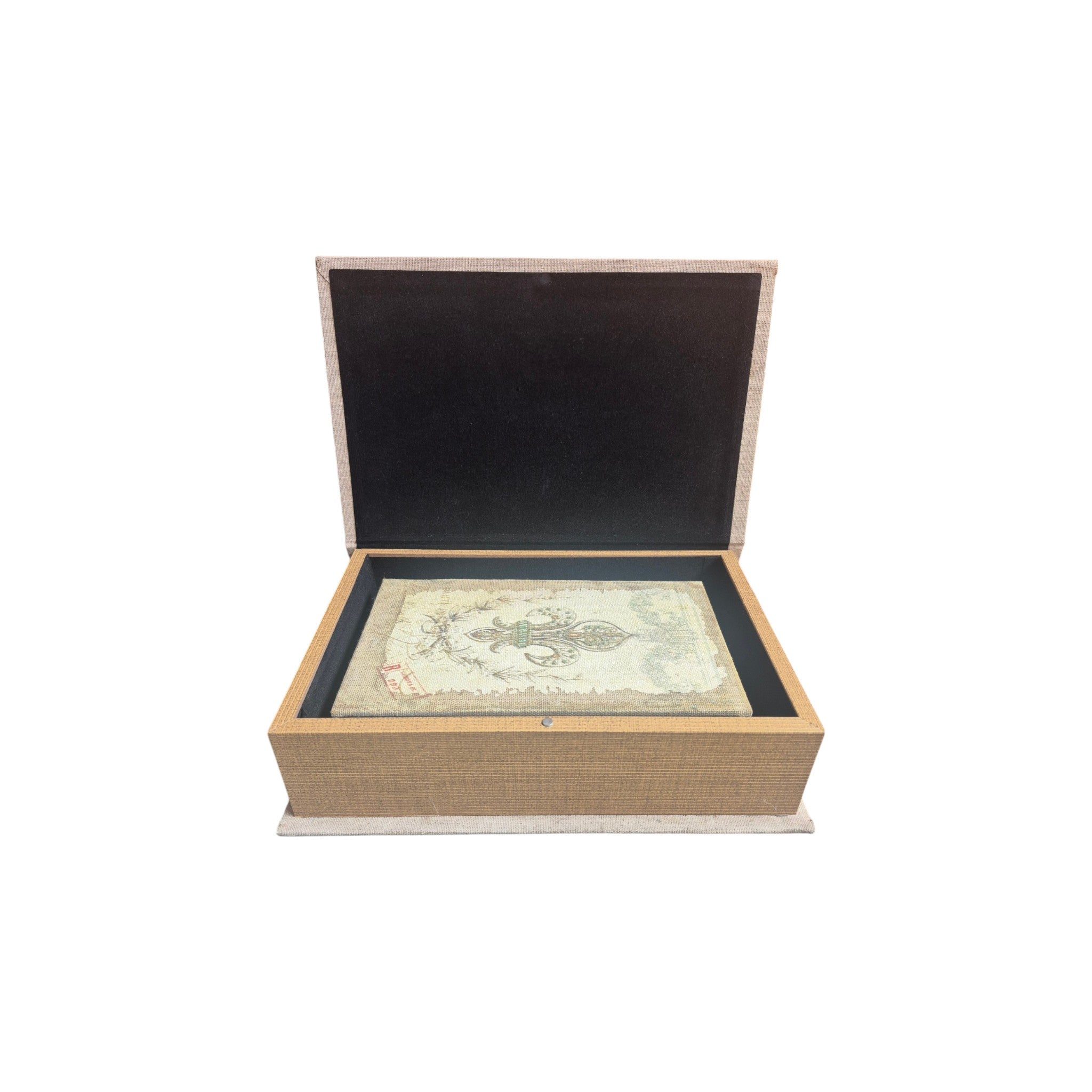 Fleur De Lys Set of 2 decorative Book Storage Boxes home style antique decor nz