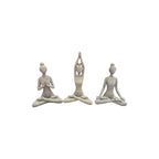 Set of 3 Yoga Ladies Grey 13cm nz